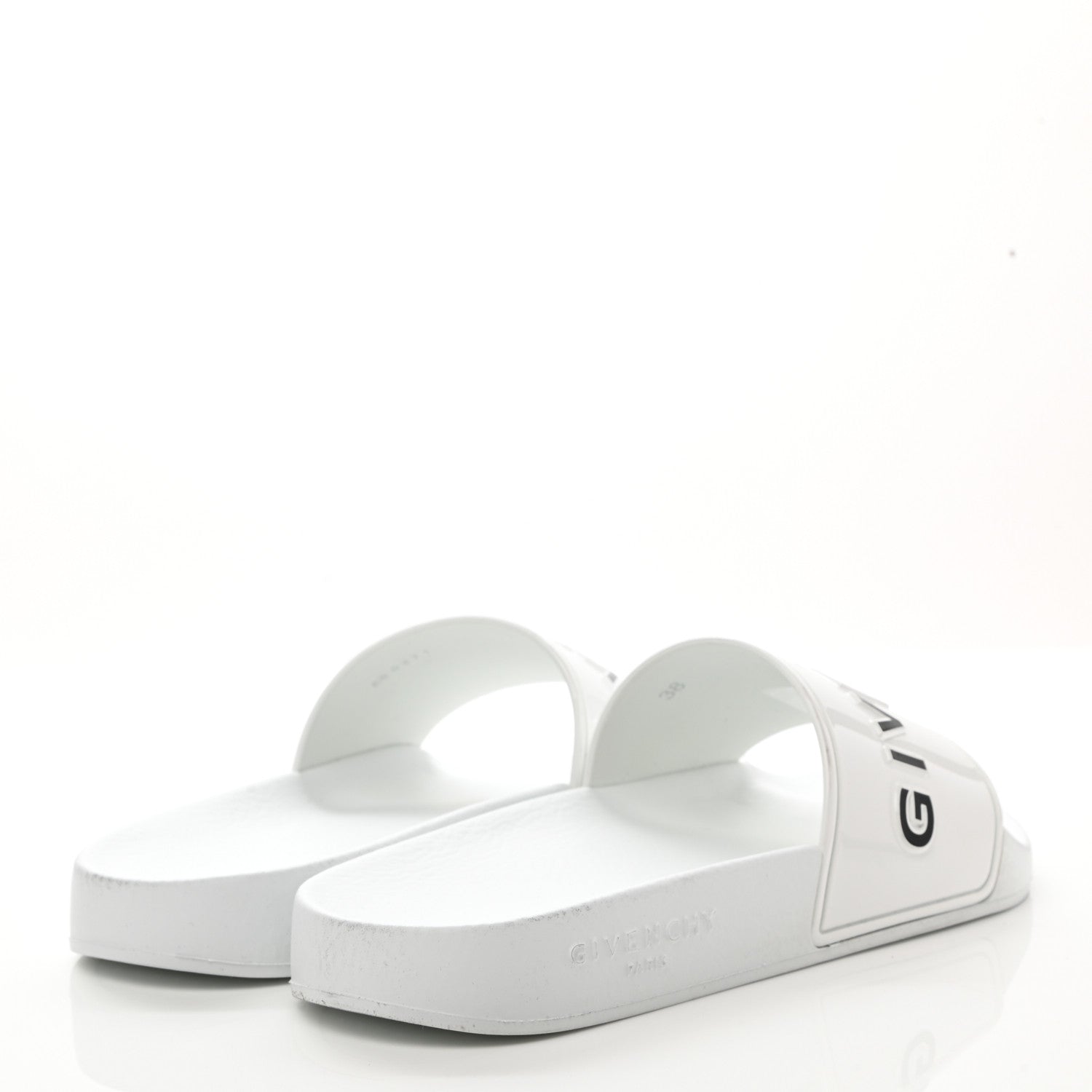 Givenchy Rubber Logo Pool Slide Sandals 38 White 4 of 9