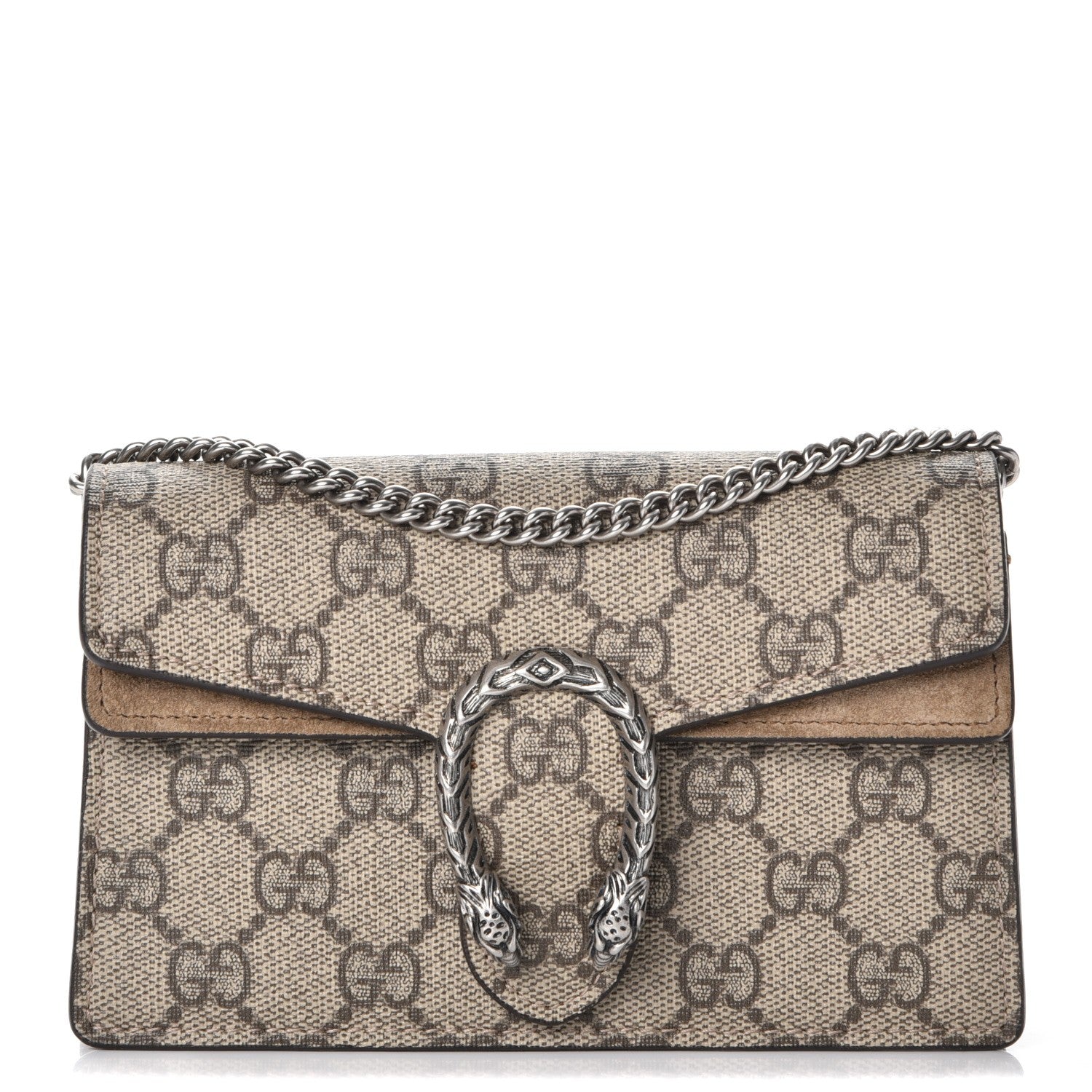 Gucci GG Supreme Monogram Super Mini Dionysus Shoulder Bag Taupe 1 of 9