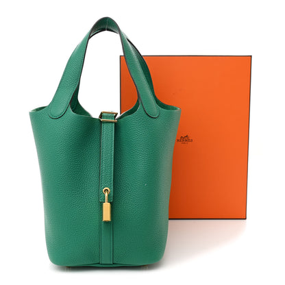 Hermes Taurillon Clemence Picotin Lock 18 PM Vert Jade 12 of 12