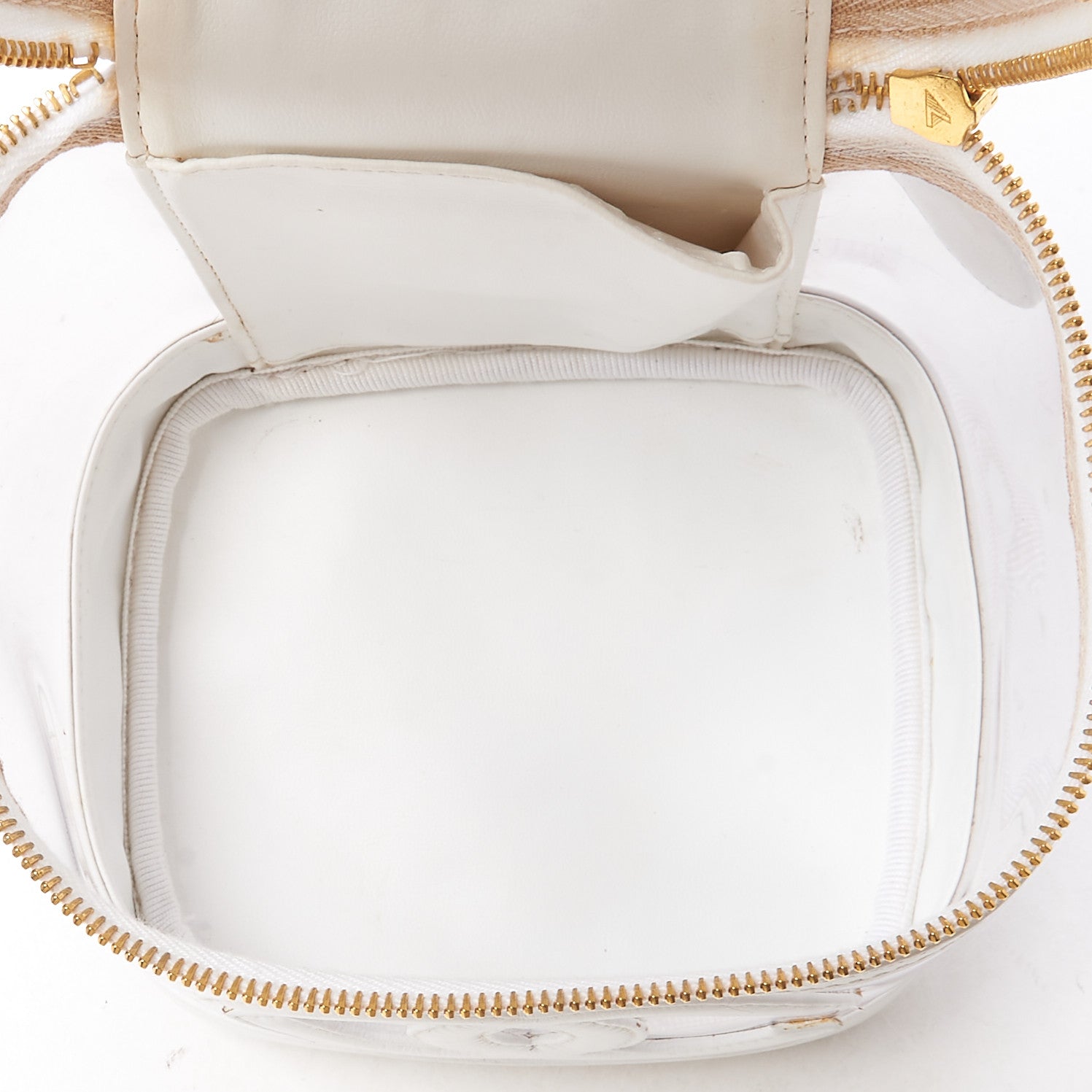 Chanel Calfskin PVC Vanity Cosmetic Case White 6 of 14