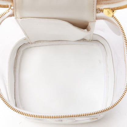 Chanel Calfskin PVC Vanity Cosmetic Case White 6 of 14