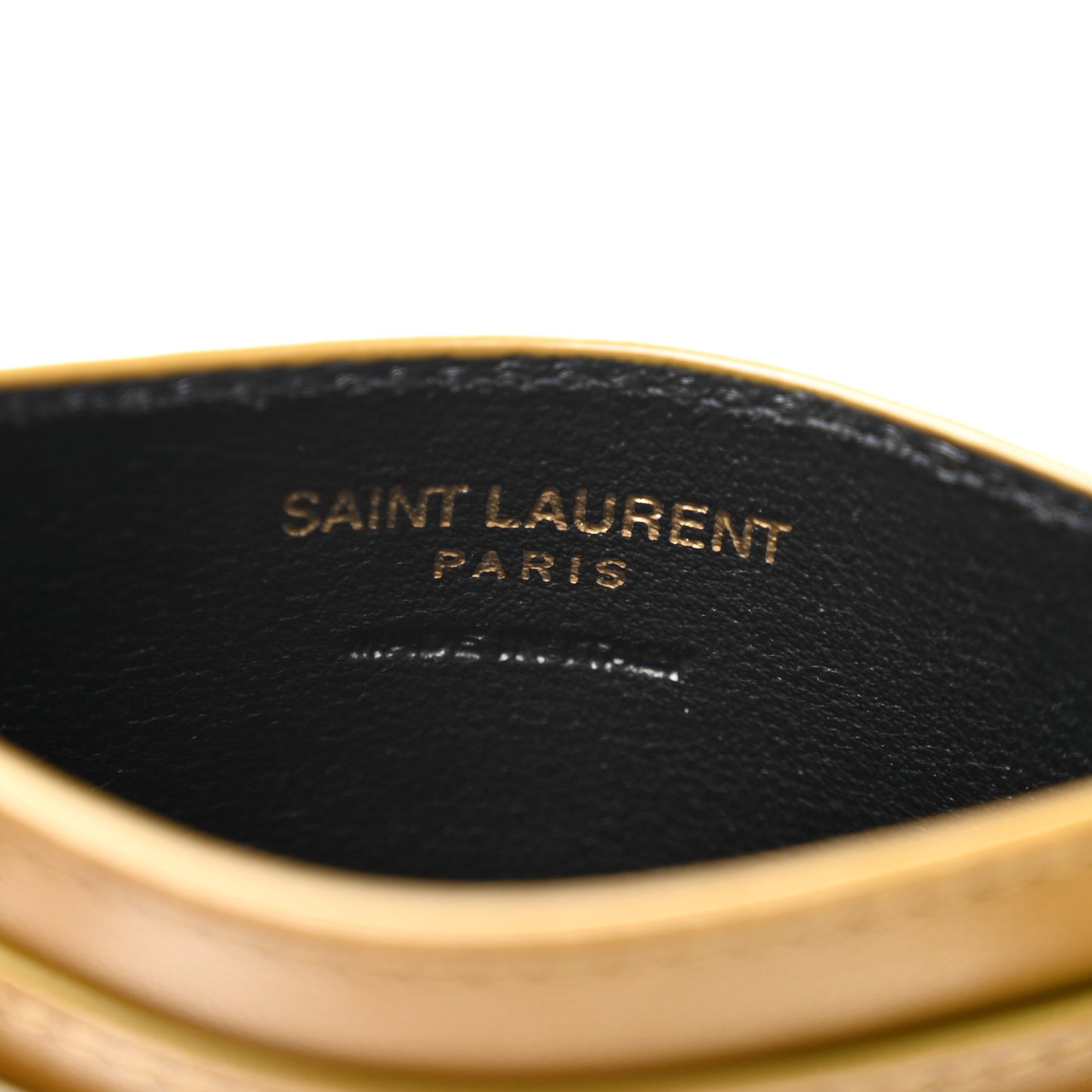 Lambskin Quilted Cassandre Credit Card Case Olive Drab