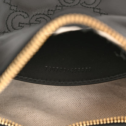 Gucci Calfskin GG Matelasse Small Hobo Shoulder Bag Black Natural 7 of 10