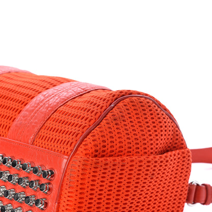 Alexander Wang Pebbled Lambskin Woven Rocco Red Silver Hardware 10 of 11