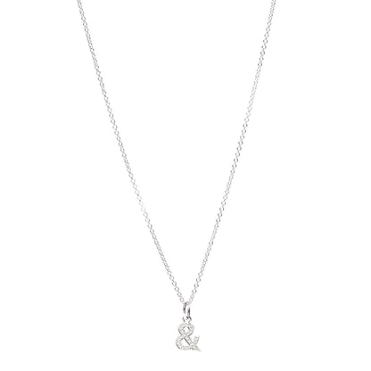 Tiffany 18K White Gold Diamond Small Ampersand Pendant Necklace 1 of 6