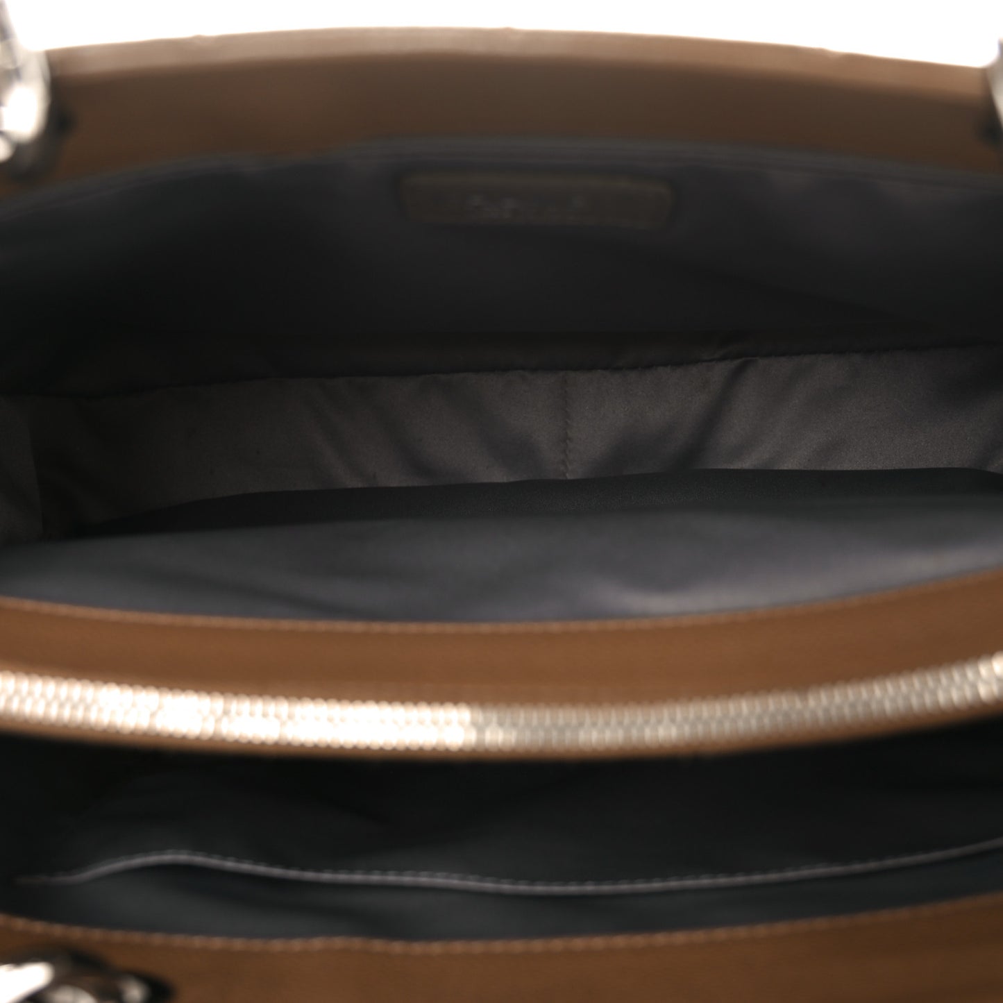 Caviar Quilted Grand Shopping Tote GST Dark Beige