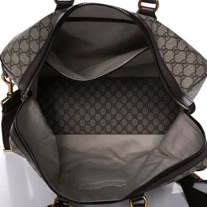 Gucci GG Supreme Monogram Textured Dollar Calfskin Web Medium Ophidia Carry-On Duffle Bag Beige Ebony New Acero 5 of 14