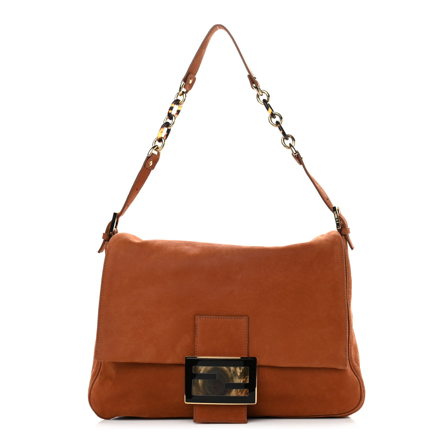 Fendi Nubuck Big Forever Mama Baguette Brown 1 of 10