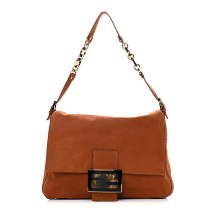 Fendi Nubuck Big Forever Mama Baguette Brown 1 of 10
