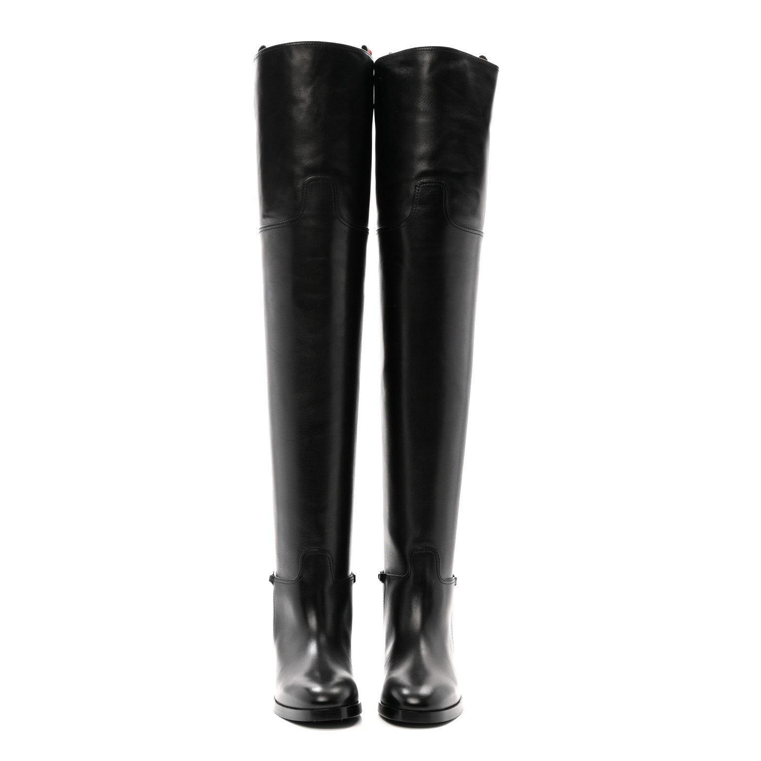 Gucci Calfskin Slim Horsebit Over The Knee High Boots 37 Black 2 of 10