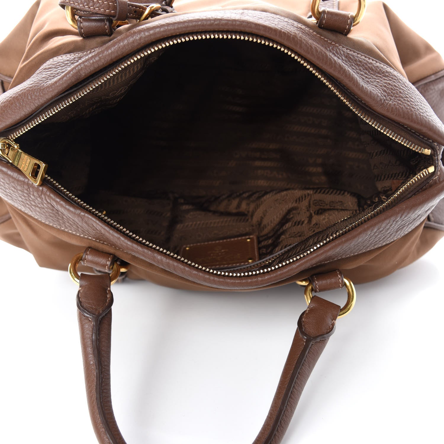 Prada Tessuto Nylon Vitello Daino Shopping Satchel Corinto 5 of 10