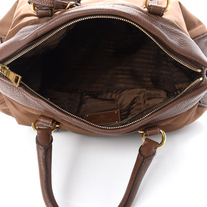 Prada Tessuto Nylon Vitello Daino Shopping Satchel Corinto 5 of 10