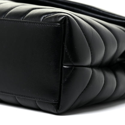 Saint Laurent Calfskin Y Quilted Monogram Small Loulou Chain Satchel Black 11 of 12