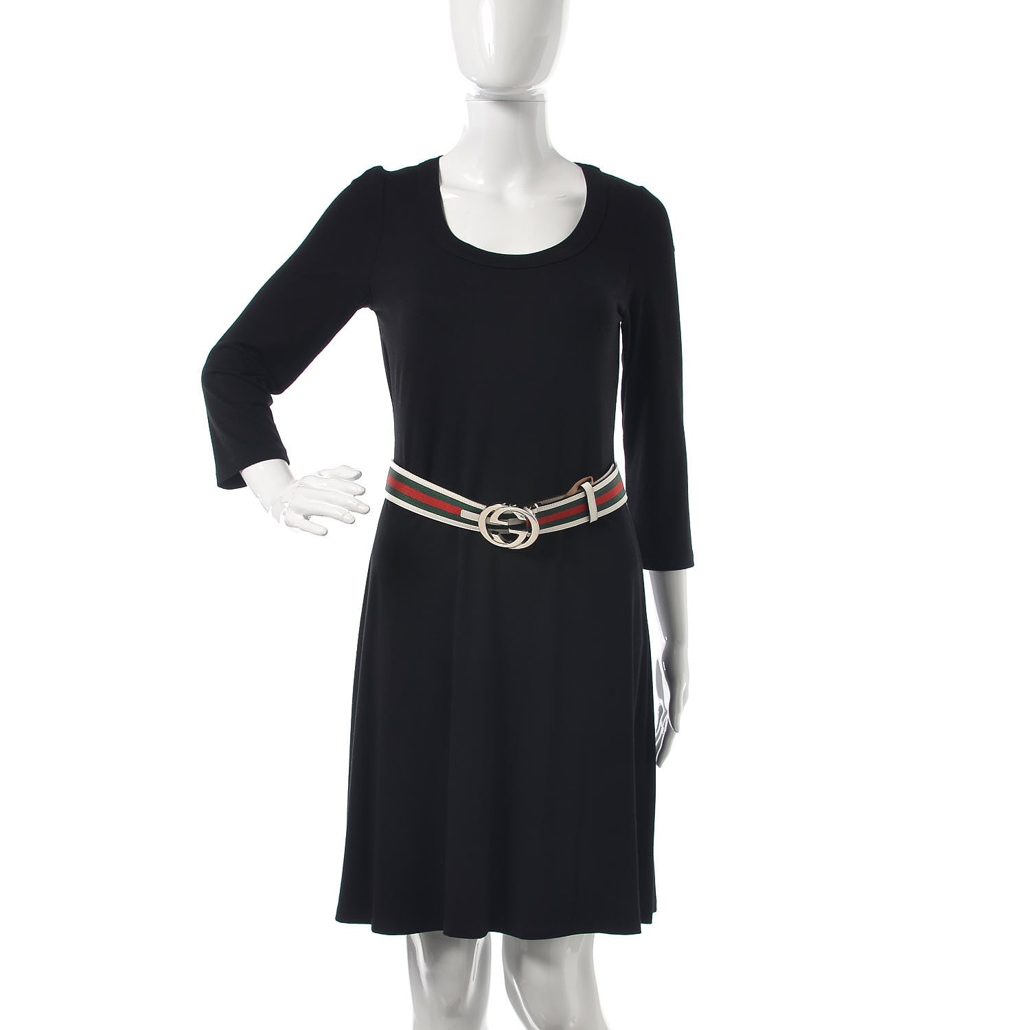 Gucci Calfskin Web Interlocking G Belt 80 32 White 2 of 7