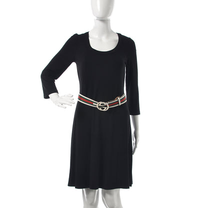 Gucci Calfskin Web Interlocking G Belt 80 32 White 2 of 7