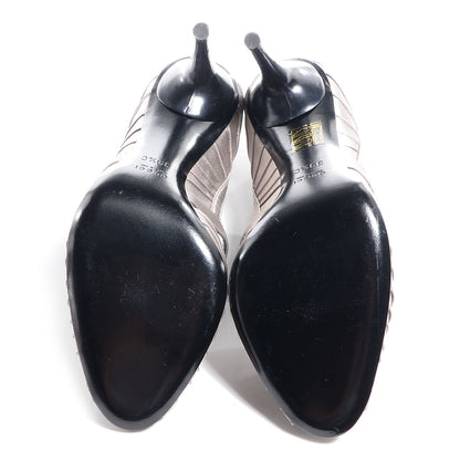 Gucci Satin Bow Pumps 39.5 Silver 4 of 6