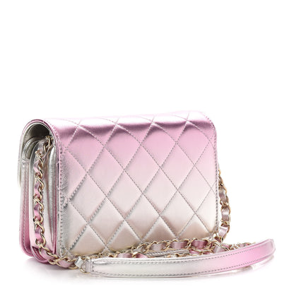 Chanel Metallic Lambskin Like A Wallet Flap Golden Pink 3 of 9