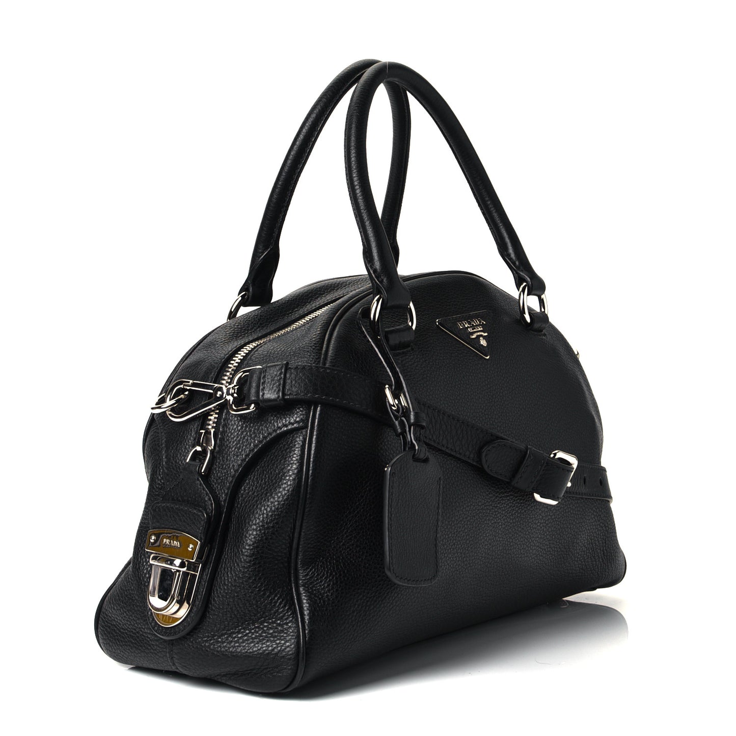 Vitello Daino Shopping Satchel Black