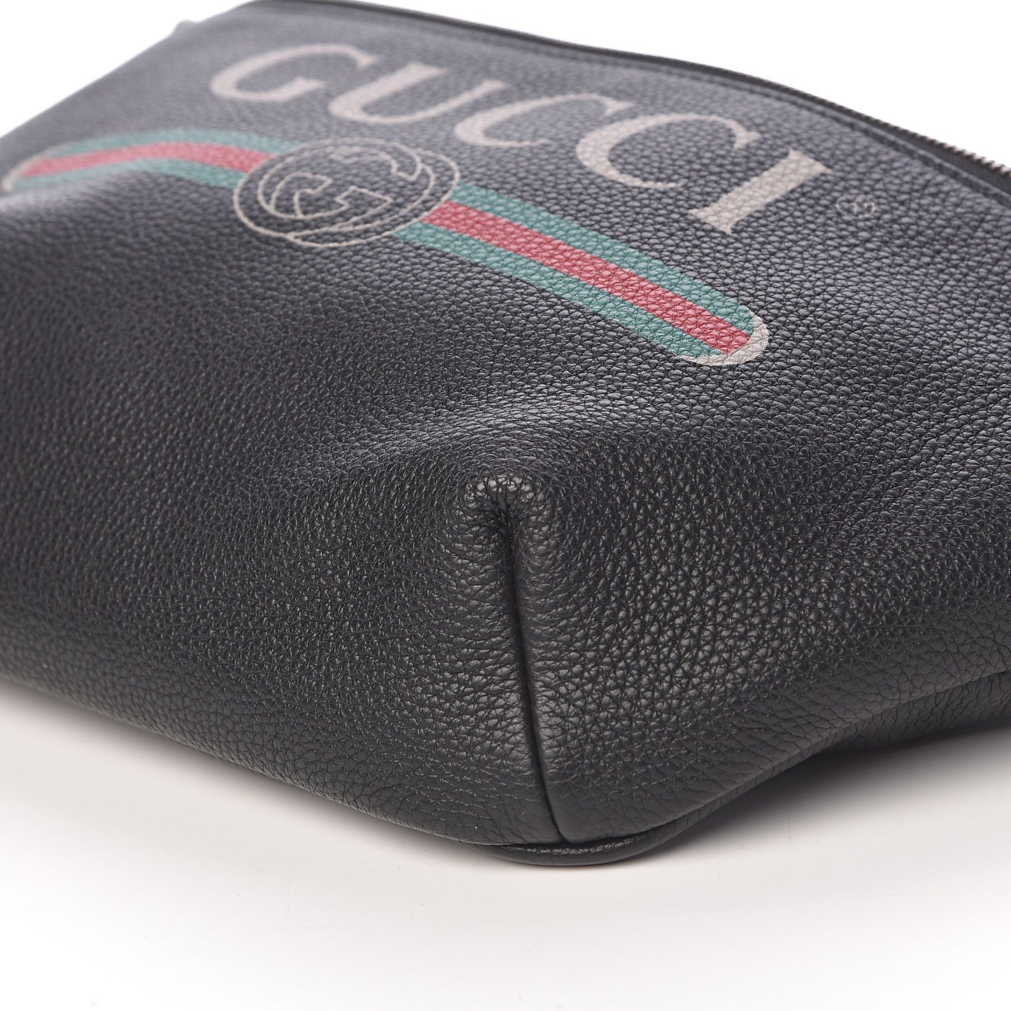 Grained Calfskin Logo Belt Bag Black