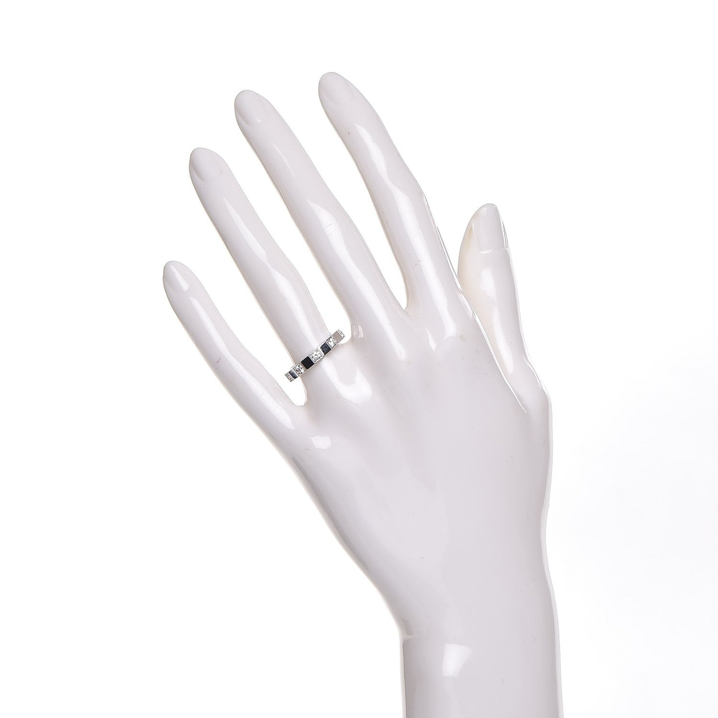 18K White Gold Diamond Half Lanieres Ring 49 5