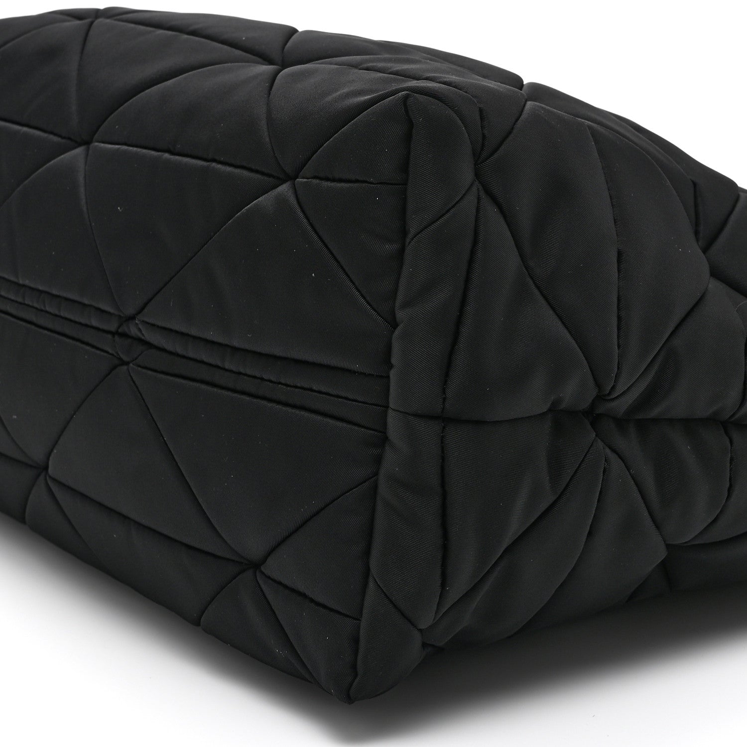 Prada Re-Nylon Nappa Triangle Quilted Padded Medium Double Handled Zip Tote Black 10 of 10