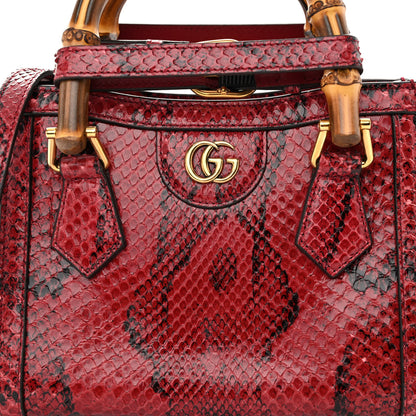 Gucci Snakeskin Mini Diana Tote Bag Red 7 of 9