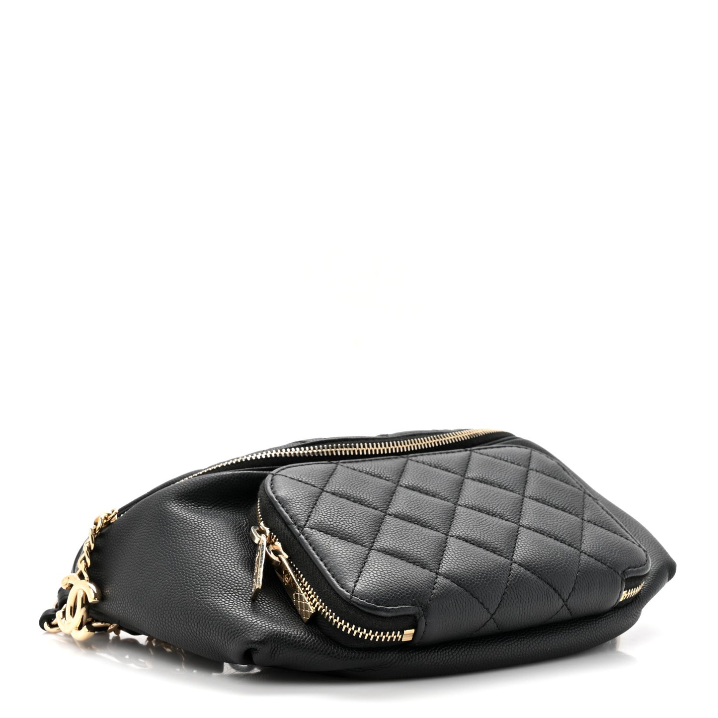 Caviar Quilted Business Affinity Waist Belt Bag Black