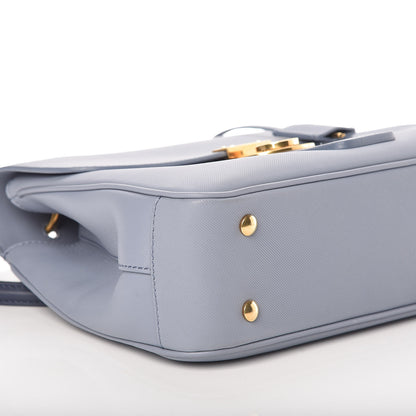 Burberry Trench Calfskin Medium DK88 Top Handle Bag Slate Blue 5 of 9