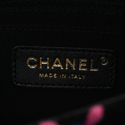 Chanel Tweed Diamond Threaded Mini Rectangular Pearl Crush Flap Black Multicolor 6 of 10