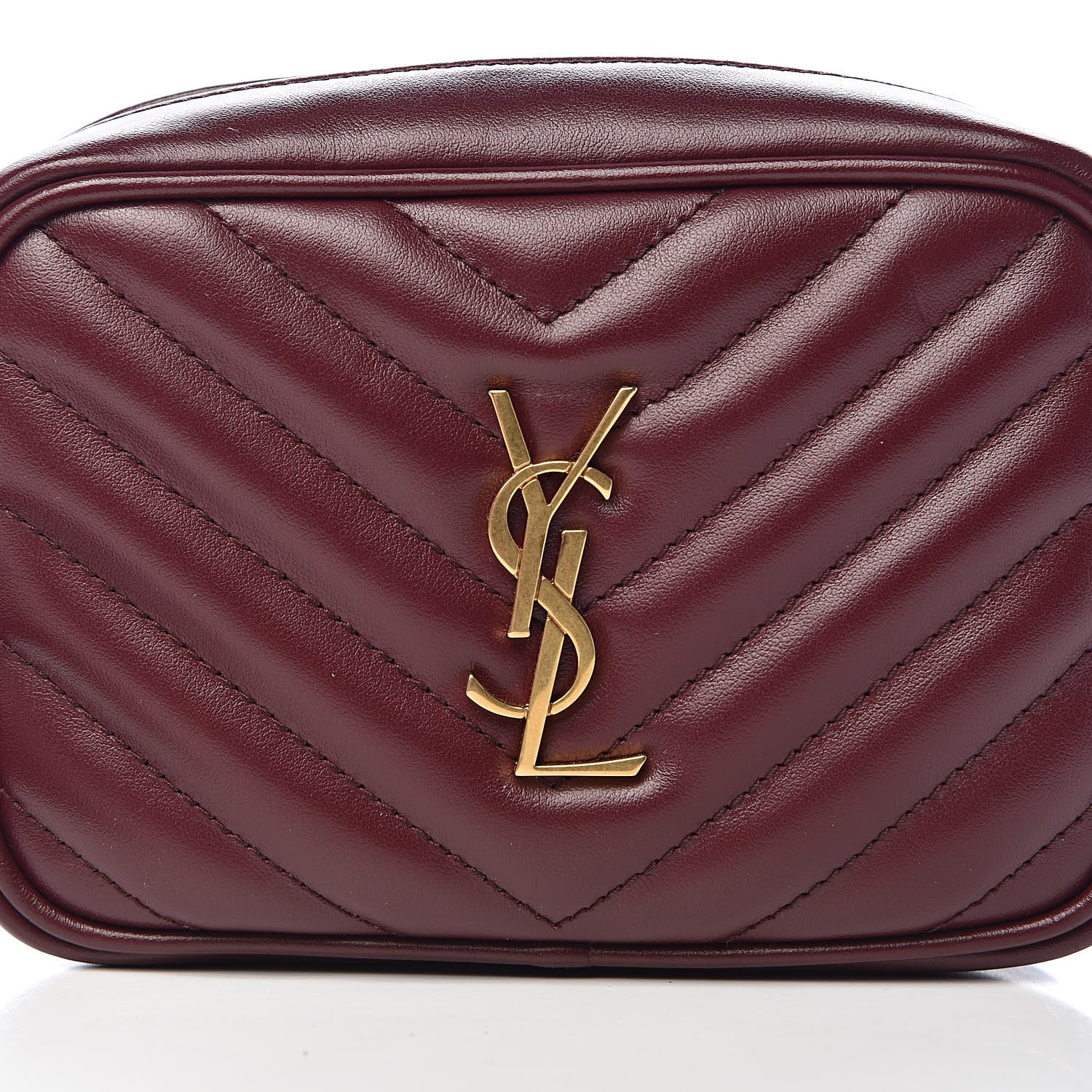 Saint Laurent Calfskin Matelasse Monogram Lou Belt Bag Dark Legion Red 10 of 10