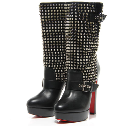 Christian Louboutin Calf VIP Suede Marisa 140 Studded Boots 39.5 Black 3 of 6