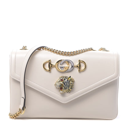 Gucci Vitello Palmellato Lux Crystal Medium Rajah Shoulder Bag Mystic White Multicolor 1 of 11