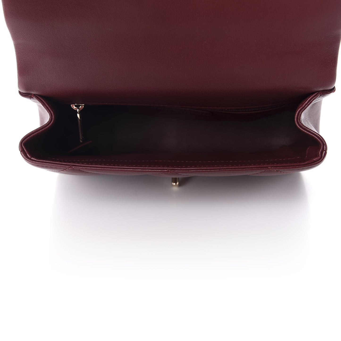 Lambskin Quilted Small Easy Carry Flap Burgundy