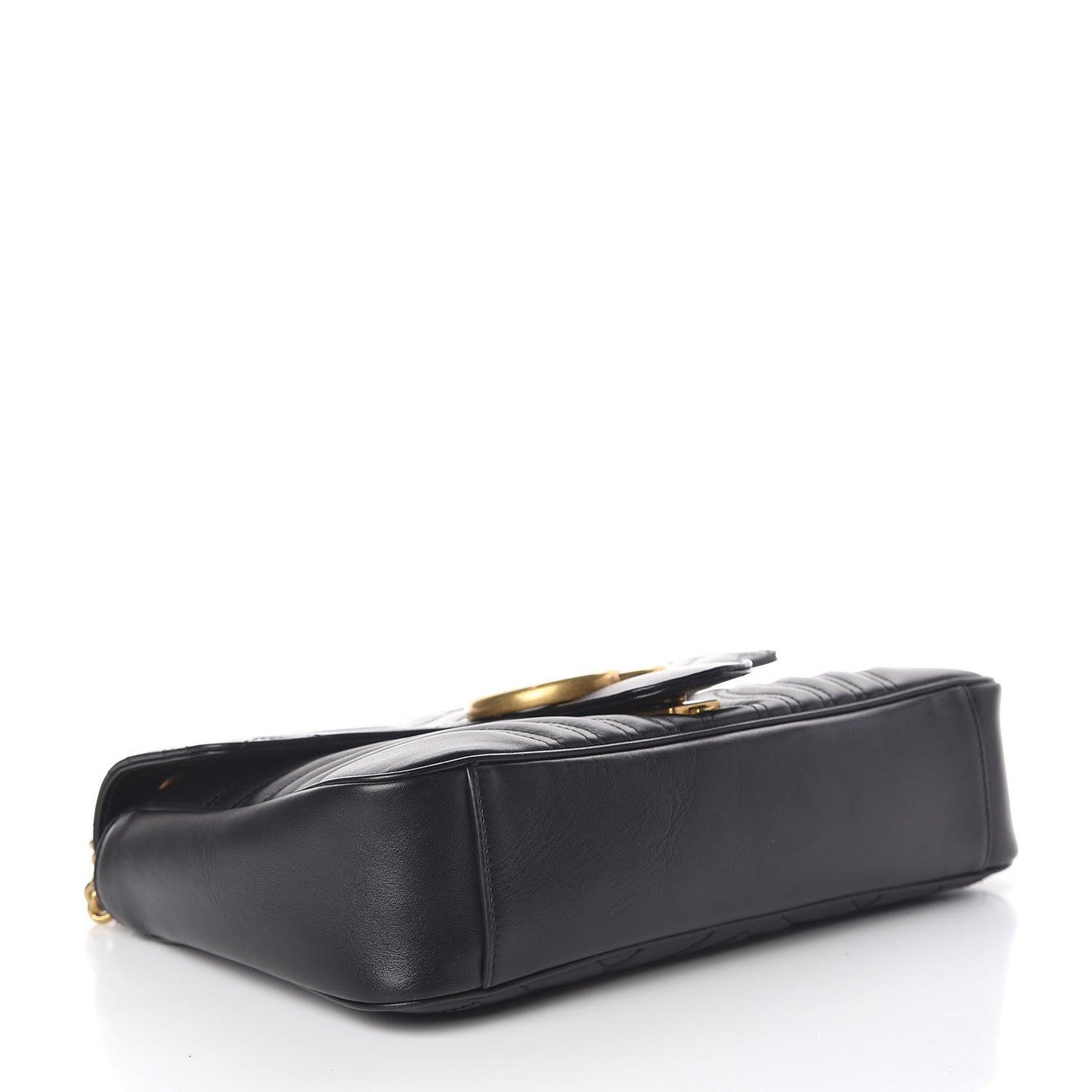 Calfskin Matelasse Medium GG Marmont Shoulder Bag Black