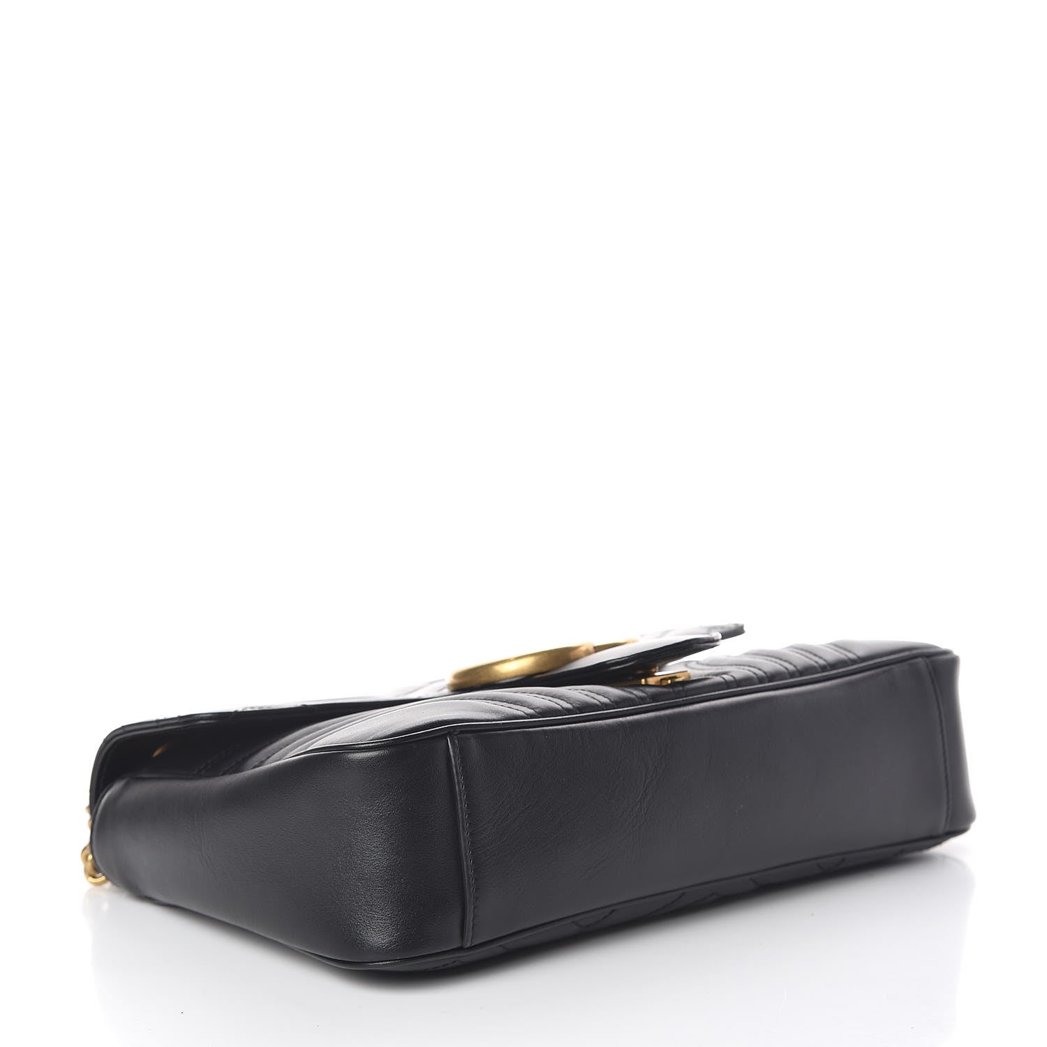 Gucci Calfskin Matelasse Medium GG Marmont Shoulder Bag Black 4 of 11