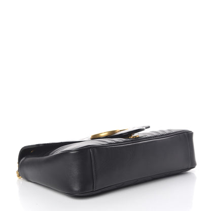 Gucci Calfskin Matelasse Medium GG Marmont Shoulder Bag Black 4 of 11