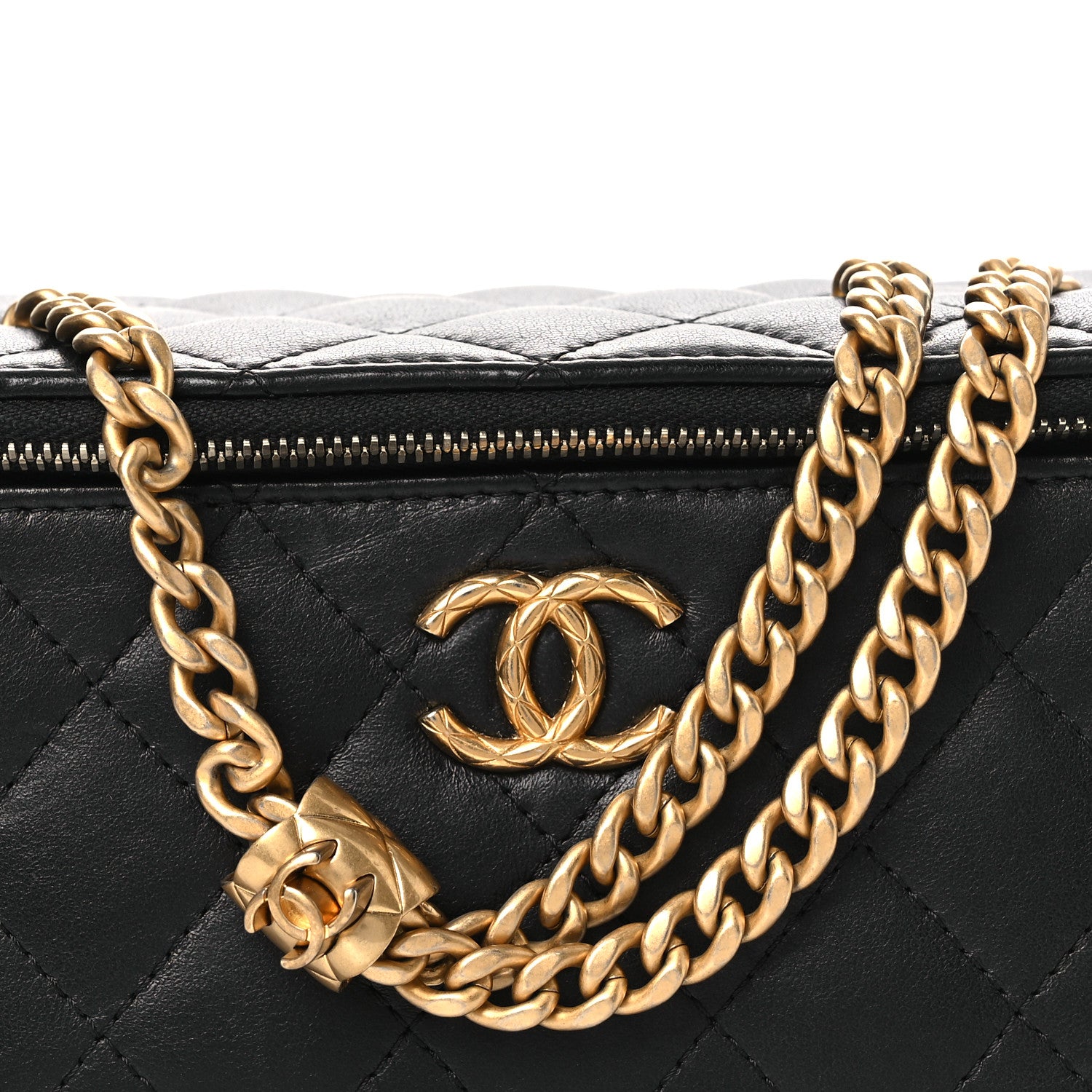 Chanel Lambskin Quilted Small Pillow Crush Vanity Case With Chain Black 8 of 12