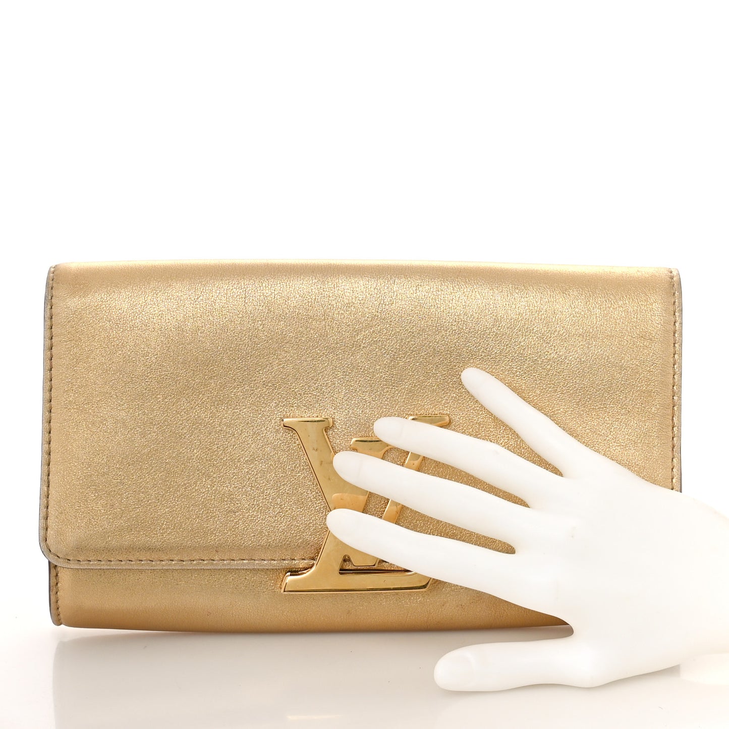 Calfskin Neo Sobe Louise EW Clutch Gold