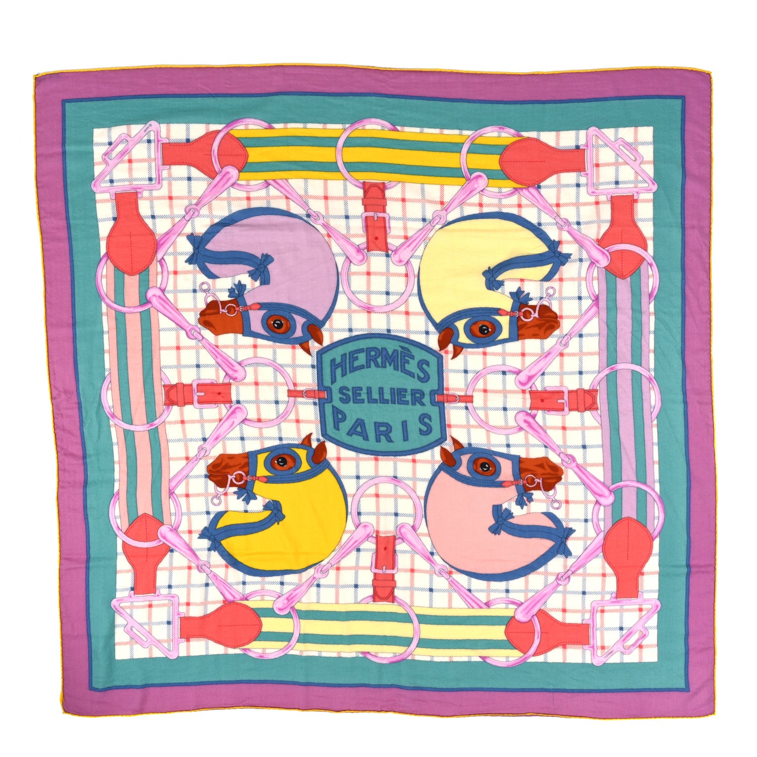 Hermes Cashmere Silk Tatersale Shawl 140 1 of 5