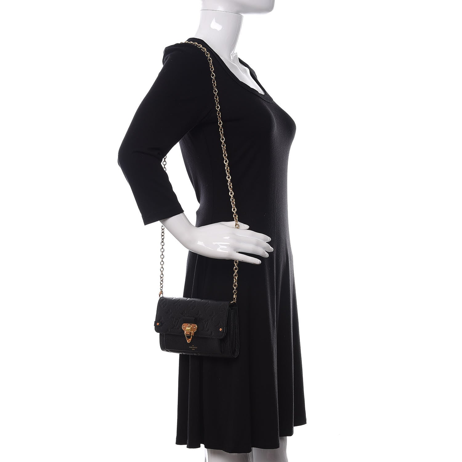 Louis Vuitton Empreinte Vavin Chain Wallet Black 2 of 8