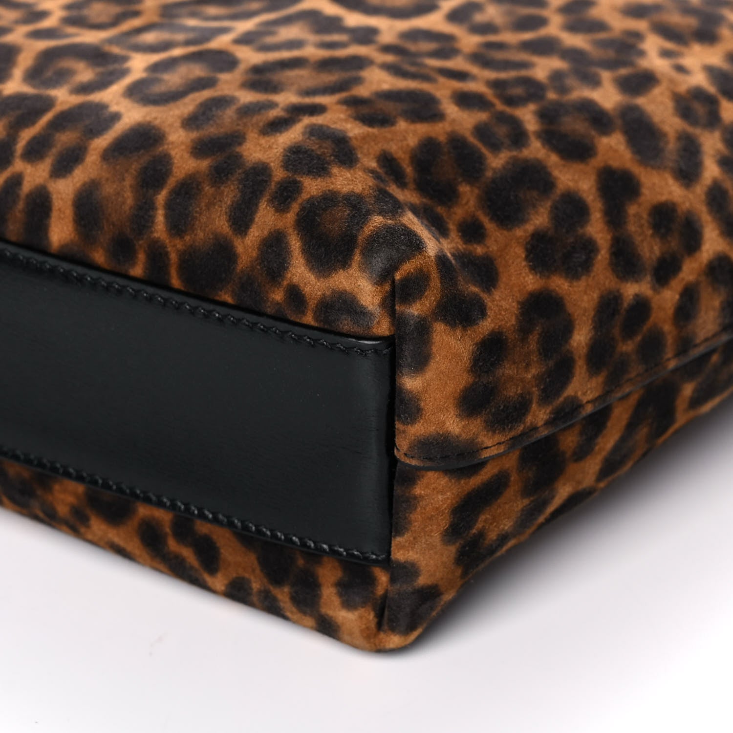 Saint Laurent Suede Leopard Print Toy Shopping Tote Naturale 10 of 12