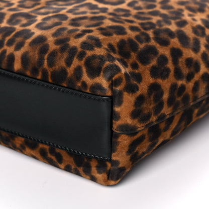 Saint Laurent Suede Leopard Print Toy Shopping Tote Naturale 10 of 12