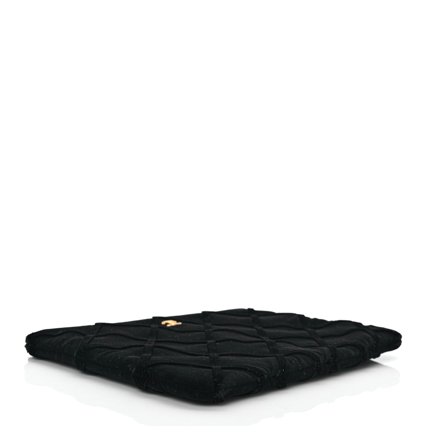Velvet Quilted Medium Cosmetic Case Black