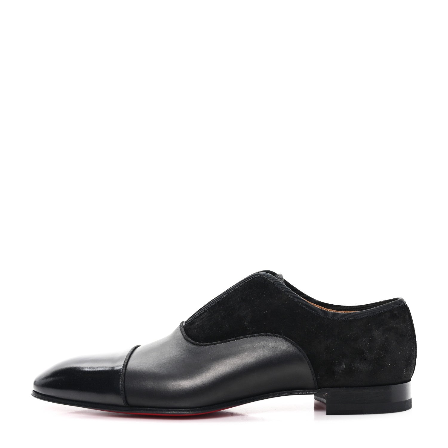 Christian Louboutin Calfskin Veau Velours Mens Alpha Male Flat 42.5 Black 1 of 9