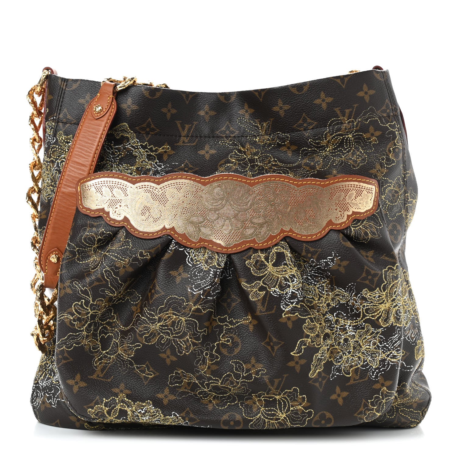 Louis Vuitton Monogram Dentelle Fersen Gold 1 of 8