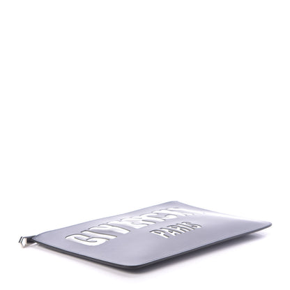 Givenchy Calfskin Logo Zip Pouch Navy Silver 4 of 12