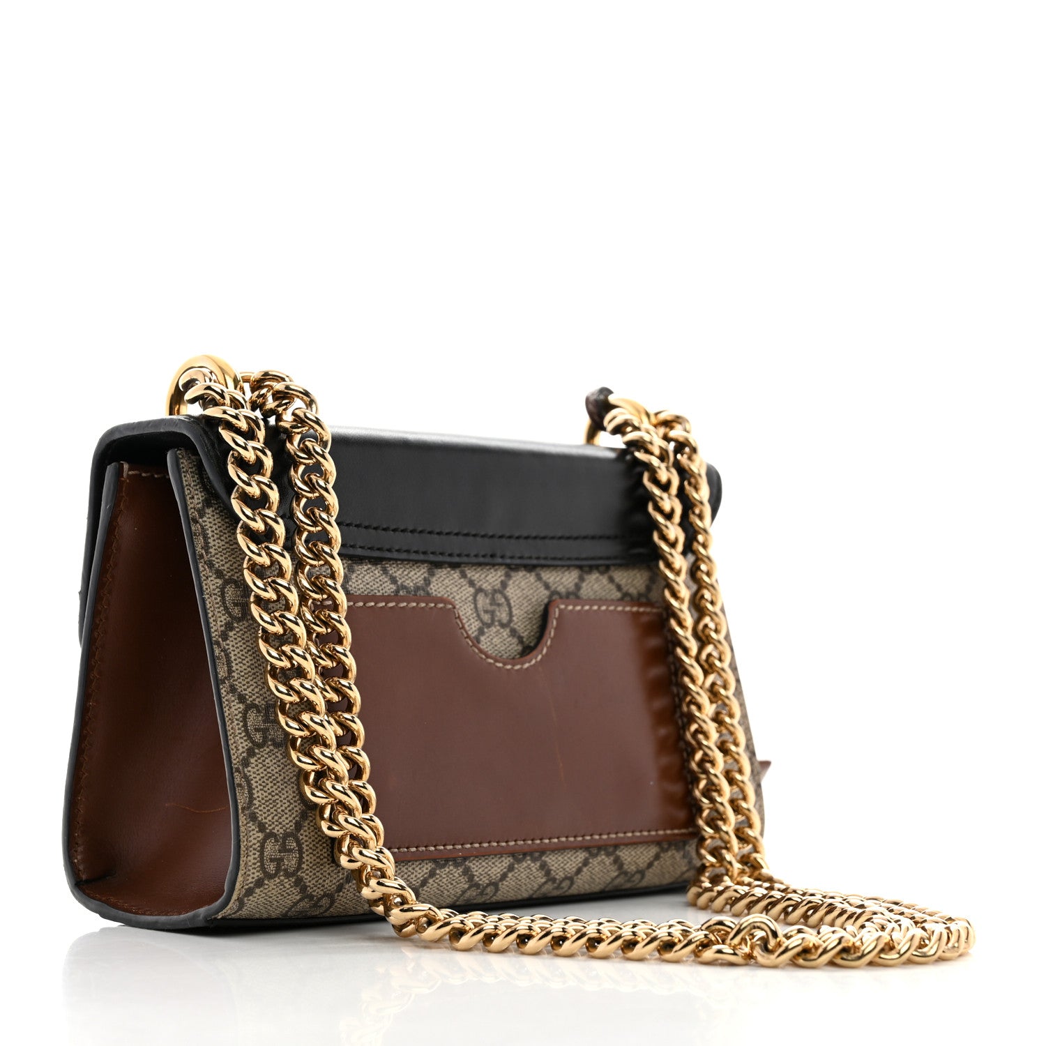 Gucci GG Supreme Monogram Calfskin Small Padlock Shoulder Bag Beige Black Cuir 2 of 11