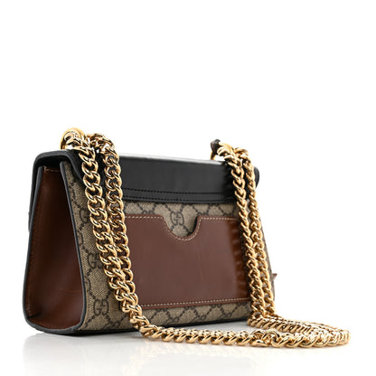 Gucci GG Supreme Monogram Calfskin Small Padlock Shoulder Bag Beige Black Cuir 2 of 11