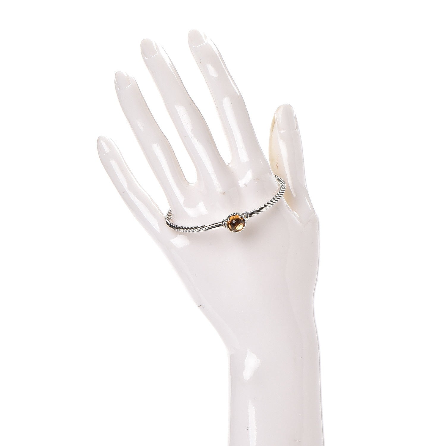 David Yurman Sterling Silver Citrine Chatelaine Bracelet Bangle 2 of 4