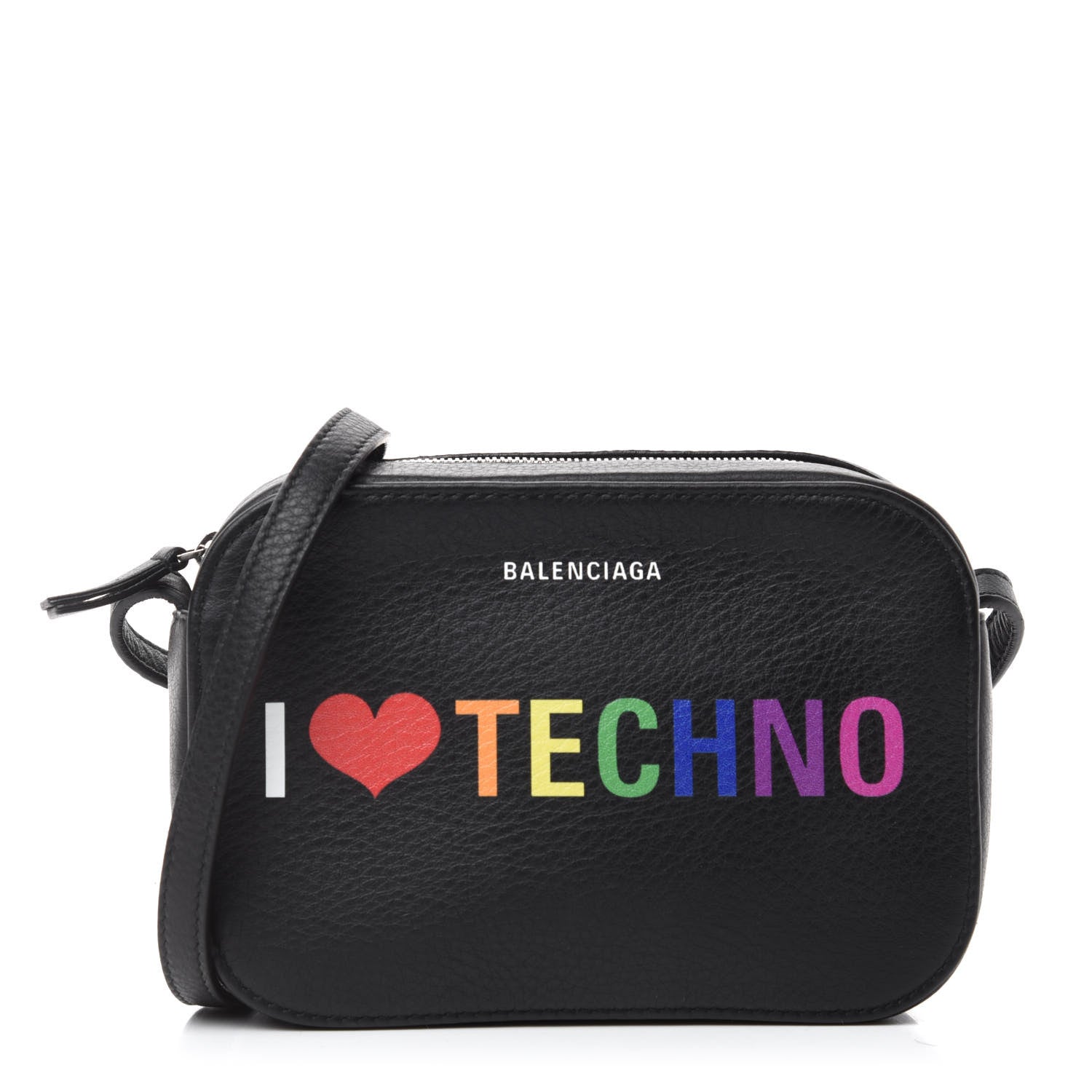 Balenciaga Calfskin I Love Techno XS Everyday Camera Bag Black 1 of 10